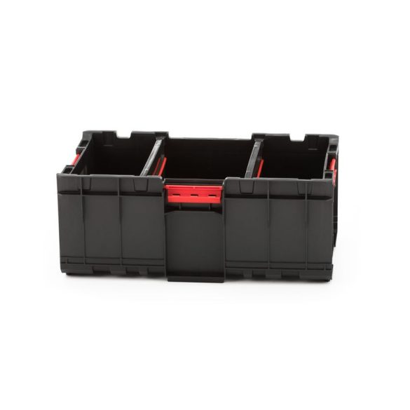 Szerszámosdoboz, Qbrick Patrol System One Box Plus, 53,5 × 29,5 × 22,2 cm, fekete, 35 l, nyitott kialakítás, moduláris
