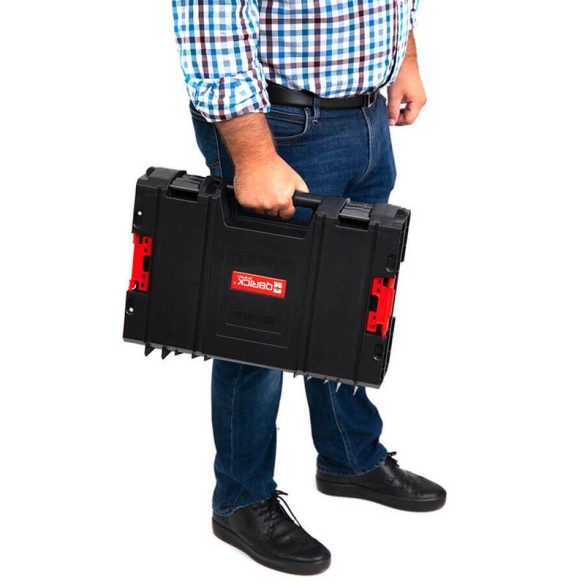 Szerszámosdoboz, Qbrick Patrol System Pro Toolcase, 45 × 32,2 × 12,6 cm, fekete, 11 l, moduláris, dupla védőhab, por- és vízálló tömítés, szerszámokhoz