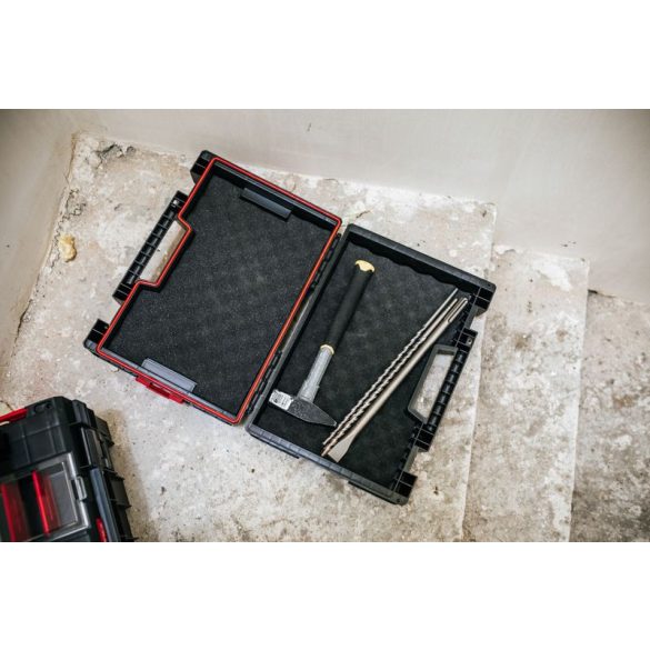 Szerszámosdoboz, Qbrick Patrol System Pro Toolcase, 45 × 32,2 × 12,6 cm, fekete, 11 l, moduláris, dupla védőhab, por- és vízálló tömítés, szerszámokhoz