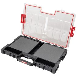   Rendszerező koffer, Qbrick Patrol System One Organizer L, 53,1 × 37,9 × 7,7 cm, fekete, 6 l, polikarbonát fedél, víz- és porálló, többrétegű habszivacs betéttel