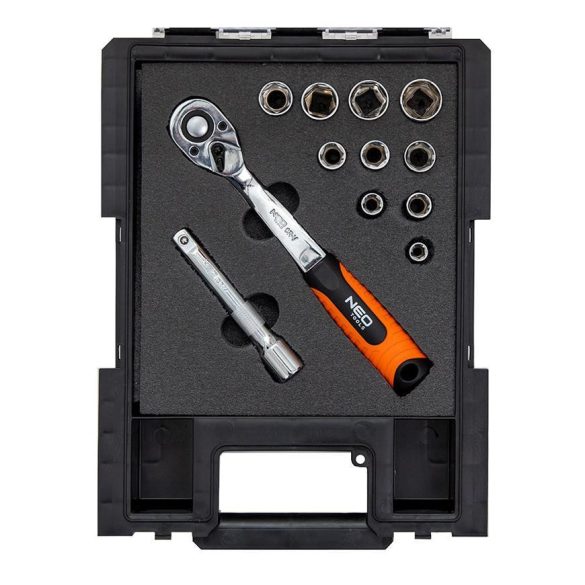 Rendszerező koffer, Qbrick Patrol System One Organizer M, 36,5 × 26,5 × 7,7 cm, fekete, habszivacs betéttel, víz- és porálló, Easy Access rendszer