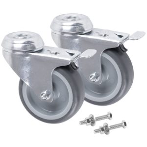 Fékes kerekek szerszámosládához, Qbrick Patrol, szürke, 2db, kiegészítő könnyű mozgatáshoz, stabil rögzítéssel