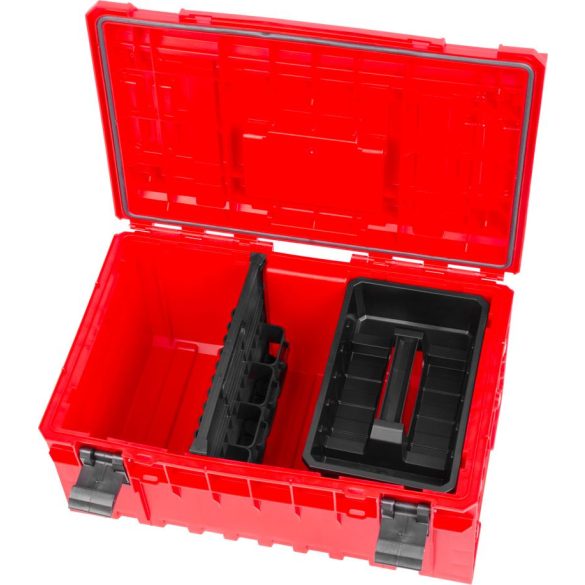 Szerszámosláda, Qbrick Patrol System One Red Ultra HD QS 350 Vario, piros, 38 l, ütésálló műanyag, IP66, por- és vízálló, Pro sorozattal kompatibilis