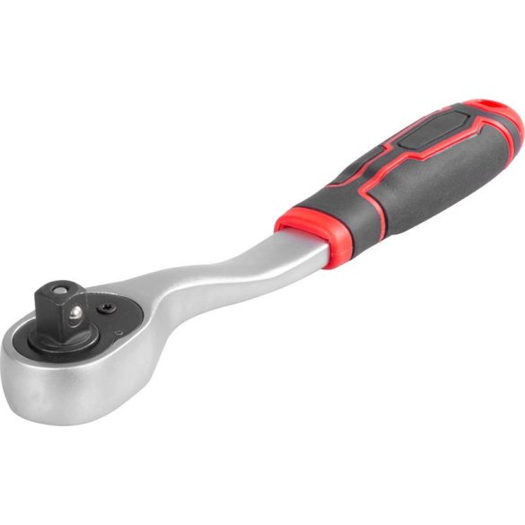 Racsnis kulcs, Strend Pro Premium ComfortGrip DL300, ezüst/fekete, 1/2", váltás karral, szénacél, 250 mm