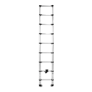 Teleszkópos létra, Strend Pro, 1 x 9 fokos, 260 cm, 125 kg teherbírás, alumínium, csúszásmentes lábakkal, automatikus reteszelés, hordozófogantyú