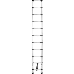   Teleszkópos létra, Strend Pro, 1 x 11 fokos, 320 cm, 125 kg teherbírás, alumínium, csúszásmentes lábakkal, automatikus reteszelés, hordozófogantyú