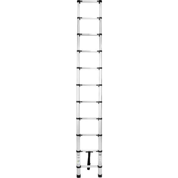 Teleszkópos létra, Strend Pro, 1 x 11 fokos, 320 cm, 125 kg teherbírás, alumínium, csúszásmentes lábakkal, automatikus reteszelés, hordozófogantyú