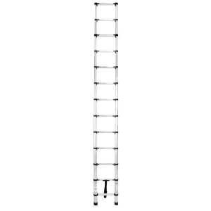 Teleszkópos létra, Strend Pro, 1 x 13 fokos, 380 cm, 125 kg teherbírás, alumínium, csúszásmentes lábakkal, automatikus reteszelés, hordozófogantyú
