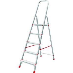 Festőlétra, ALVE Eurostyl 2915, 5 fokos, 98cm, ezüst, alumínium, összecsukható, egyoldalas