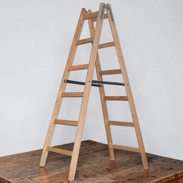Kétrészes létra, Strend Pro Profi, 2 x 6 fokos, fa, 182 cm, 150 kg teherbírás, kétoldalas kivitel, háztartási és ipari használatra