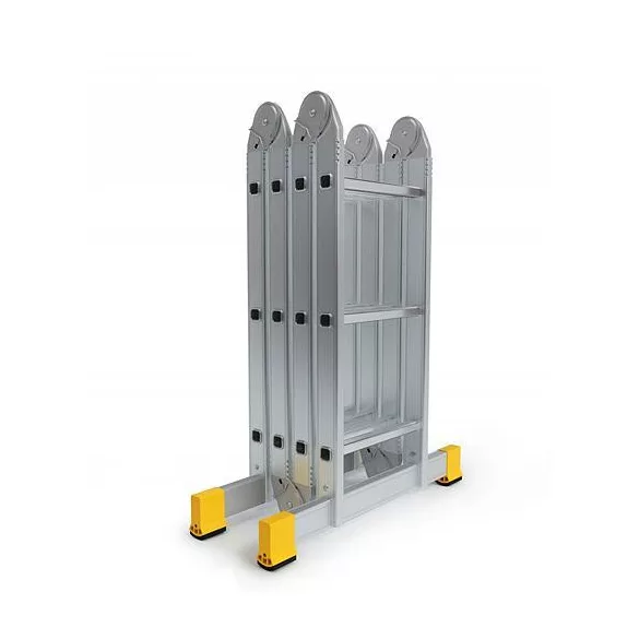 Sokcélú létra, ALVE Forte Profi Plus 4413, 4 x 4 fokos, 436 cm, 3 az 1-ben, lépcsőre állítható, falnak támasztható