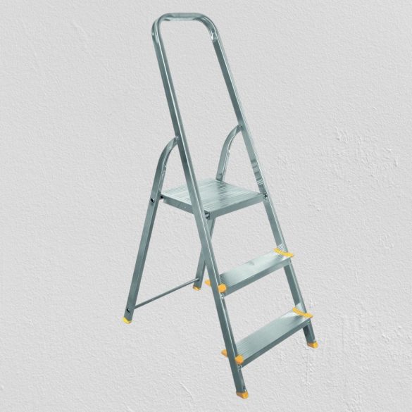 Festőlétra, ALVE Eurostyl 1913, 3 fokos, 55 cm, ezüst, alumínium, összecsukható, egyoldalas