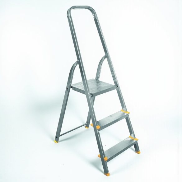 Festőlétra, ALVE Eurostyl 1913, 3 fokos, 55 cm, ezüst, alumínium, összecsukható, egyoldalas