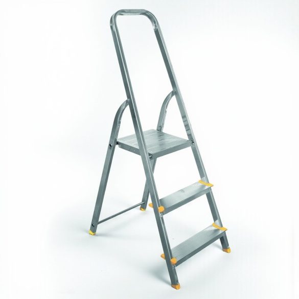 Festőlétra, ALVE Eurostyl 1913, 3 fokos, 55 cm, ezüst, alumínium, összecsukható, egyoldalas