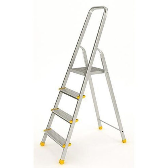 Festőlétra, ALVE Eurostyl 1914, 4 fokos, 76 cm, ezüst, alumínium, összecsukható, egyoldalas