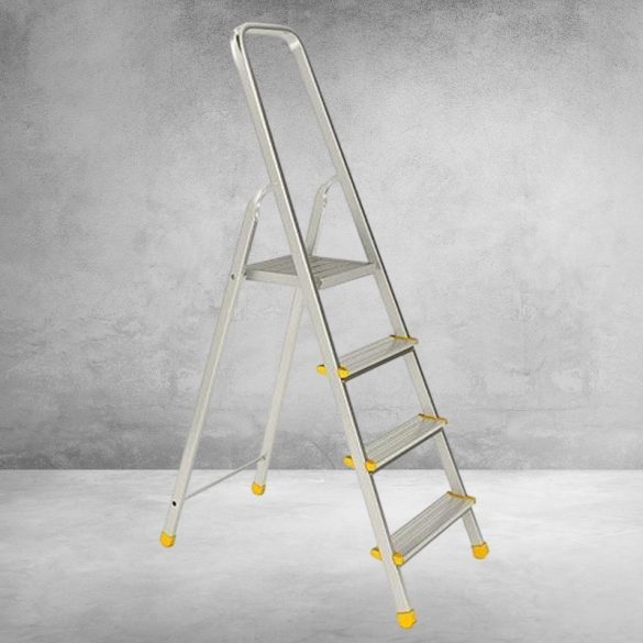 Festőlétra, ALVE Eurostyl 1914, 4 fokos, 76 cm, ezüst, alumínium, összecsukható, egyoldalas