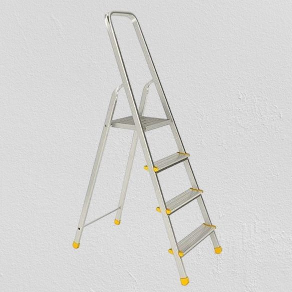 Festőlétra, ALVE Eurostyl 1914, 4 fokos, 76 cm, ezüst, alumínium, összecsukható, egyoldalas