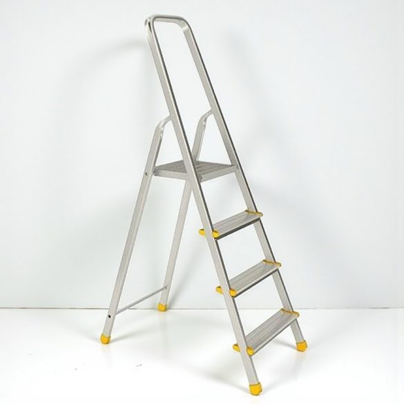 Festőlétra, ALVE Eurostyl 1914, 4 fokos, 76 cm, ezüst, alumínium, összecsukható, egyoldalas