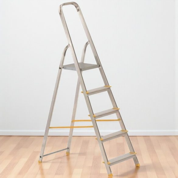 Festőlétra, ALVE Eurostyl 1915, 5 fokos, 98 cm, ezüst, alumínium, összecsukható, egyoldalas