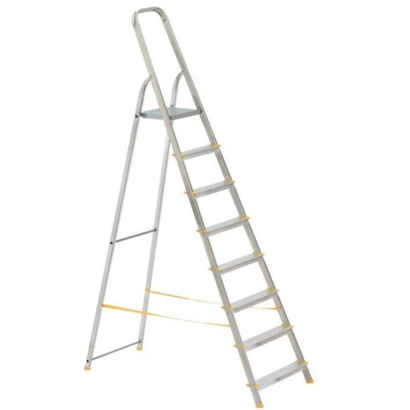 Festőlétra, ALVE Eurostyl 1918, 162 cm, 162 cm, ezüst, alumínium, összecsukható, egyoldalas