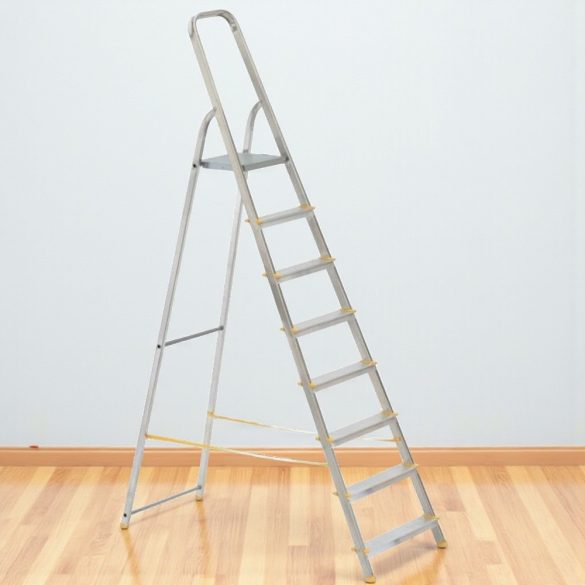 Festőlétra, ALVE Eurostyl 1918, 162 cm, 162 cm, ezüst, alumínium, összecsukható, egyoldalas