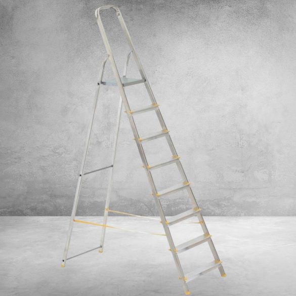 Festőlétra, ALVE Eurostyl 1918, 162 cm, 162 cm, ezüst, alumínium, összecsukható, egyoldalas