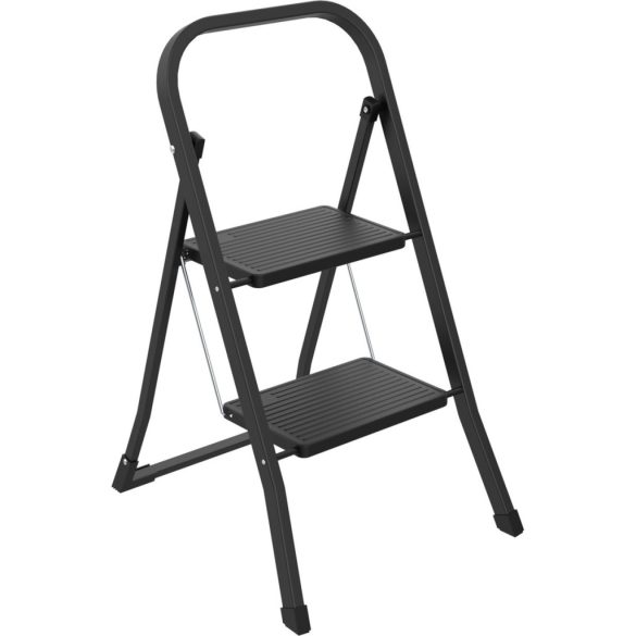 Fellépő, Strend Pro MINIFERO, 46cm, fekete, acél, 2 fokos, csúszásmentes, kapaszkodós