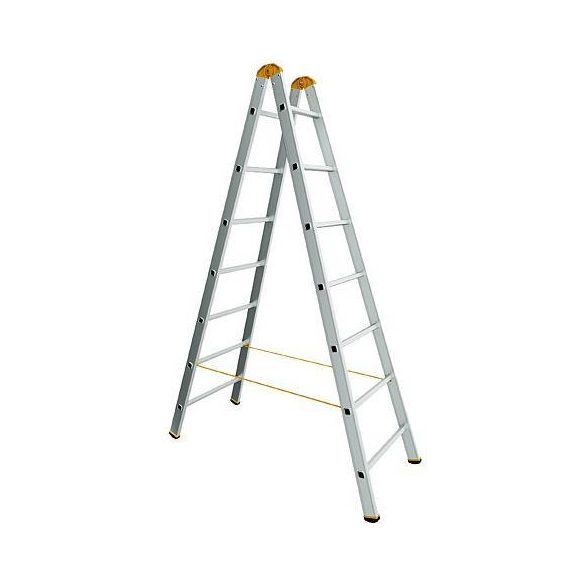 Kétrészes létra, ALVE Forte Profi Plus 8909, 2 x 9 fokos, kétoldalas kivitel, hevederrel, stabil, háztartási és ipari használatra