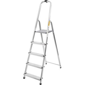 Festőlétra, StrendPro D5, 5 fokos, alumínium, 97 cm, ezüst, összecsukható, csúszásmentes kivitel