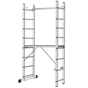 Állvány, Strend Pro Ard Home, platformmal, alumínium, 2 x 8 fokos, 3 az 1-ben, EN 131 szabvány, maximum 150 kg