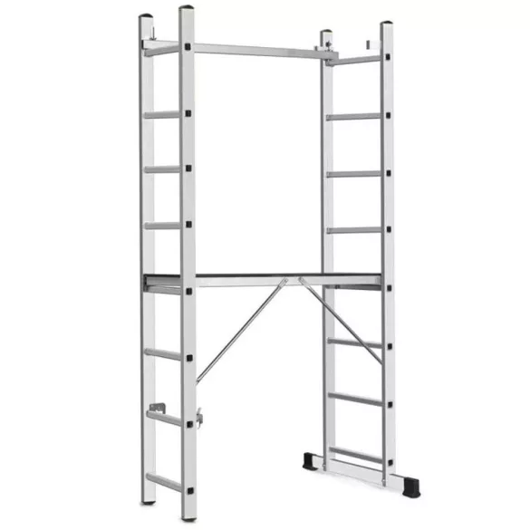 Állvány, Strend Pro Ard Home, platformmal, alumínium, 2 x 8 fokos, 3 az 1-ben, EN 131 szabvány, maximum 150 kg