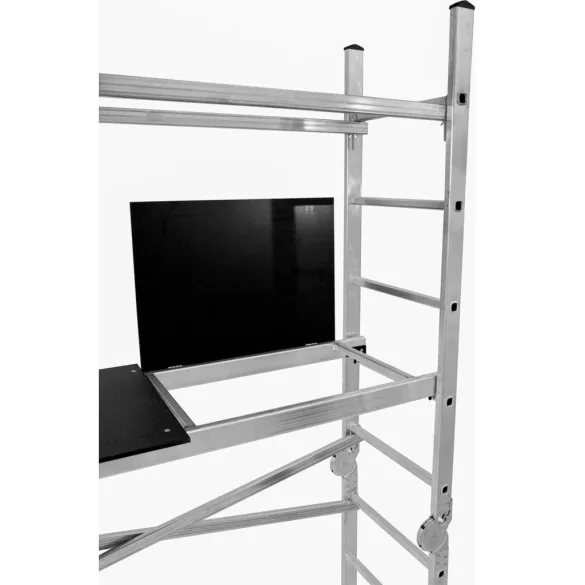 Állvány, Strend Pro Ikar, platformmal, alumínium, 2 x 5 fokos, 400 cm, 3 az 1-ben, EN 131 szabvány, maximum 150 kg