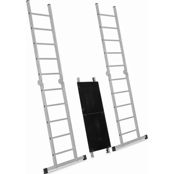 Állvány, Strend Pro Ikar, platformmal, alumínium, 2 x 5 fokos, 400 cm, 3 az 1-ben, EN 131 szabvány, maximum 150 kg