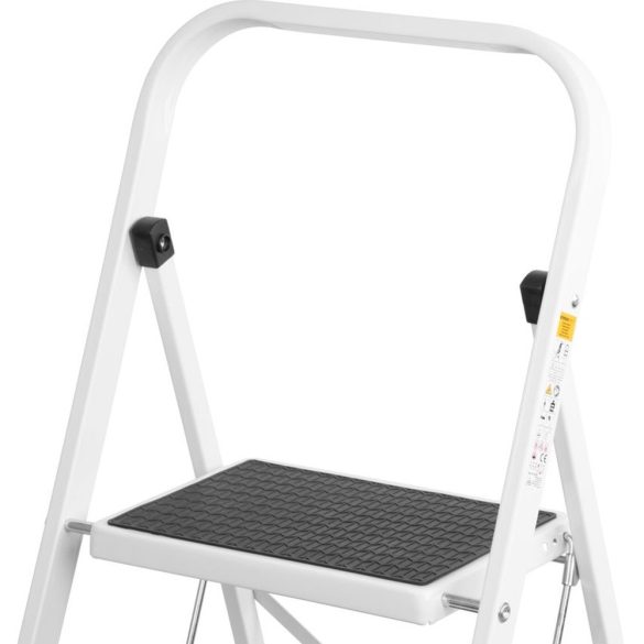 Festőlétra, Strend Pro LFD114, 4 fokos, 92 cm, acél, fehér, csúszásgátlós, összecsukható