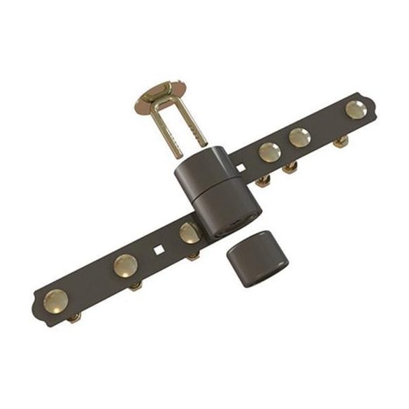 Keresztzár, Tokoz UZ 220+, sötétbarna, kétszárnyú kapukhoz, univerzális, páncélozott