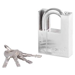   Lakat, Blossom LS0360, 60 mm, ezüst, magas biztonságú zárszerkezet, függőzár kivitel, kapukhoz, ajtókhoz és szekrényekhez