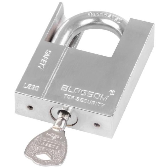 Lakat, Blossom LS0360, 60 mm, ezüst, magas biztonságú zárszerkezet, függőzár kivitel, kapukhoz, ajtókhoz és szekrényekhez