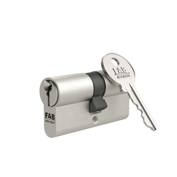 Cilinderbetét, FAB 1.00*/DNm, 40/55 mm (összesen 95 mm), szatén nikkel, 3 db kulccsal, 5 pontos reteszelés, építőipari