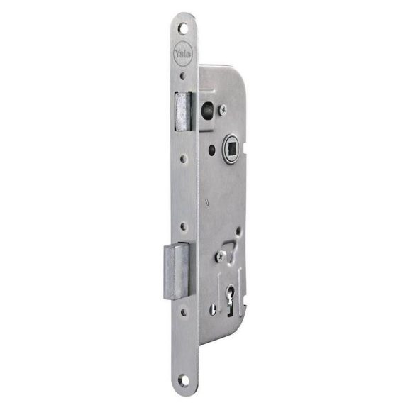 Bevésőzár, Yale 5200N J/B 1/2 90/40/60 mm, mechanikus, jobbos/balos, közönséges kulccsal működtethető, kétrészes szerelvénnyel szerelhető
