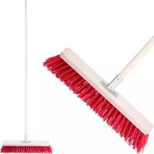 Útseprű, Strend Pro InDust, 30 cm, nyéllel, kültéri burkolathoz, felületkímélő, járdához, térkőhöz