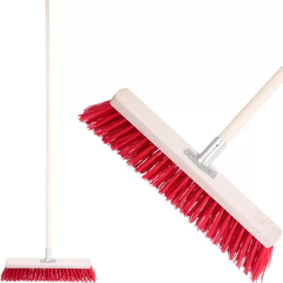 Útseprű, Strend Pro InDust, 30 cm, nyéllel, kültéri burkolathoz, felületkímélő, járdához, térkőhöz