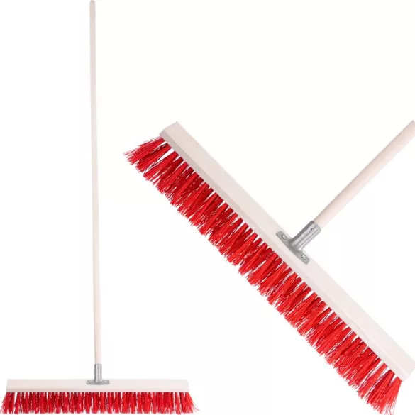 Útseprű, Strend Pro InDust, 80 cm, nyéllel, kültéri burkolathoz, felületkímélő, járdához, térkőhöz