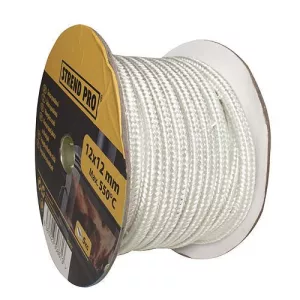 Kályhaajtó tömítőzsinór, Strend Pro, 68 m, 0,8 x 0,8 cm, 5 kg, fehér, üveghez és ajtóhoz, kandallóhoz és kályhához