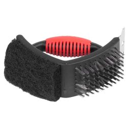   Strend Pro Grill 3-oldalú kézi kefe, szilikon nyéllel - 15x13x7cm