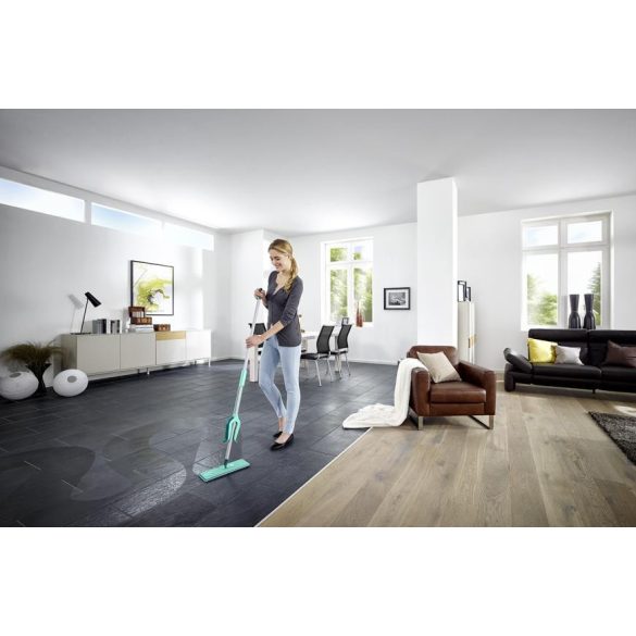 Felmosó, Leifheit 56553 Picobello M Micro Duo, 33 cm, mikroszálas, csavaró mechanizmus, mozgatható csukló, tépőzáras rögzítés, mosógépben mosható