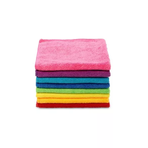 Mikroszálas törlőkendő, Vileda Colors, 8 darabos csomag, vegyszermentes, színes mikroszálakkal