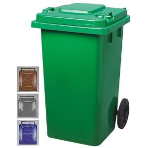 Strend Pro műanyag kültéri kuka - 120 literes, szürke