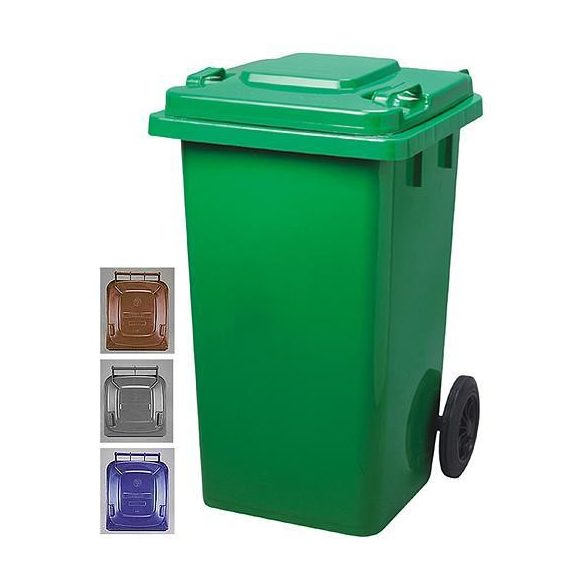 Strend Pro műanyag kültéri kuka - 120 literes, szürke