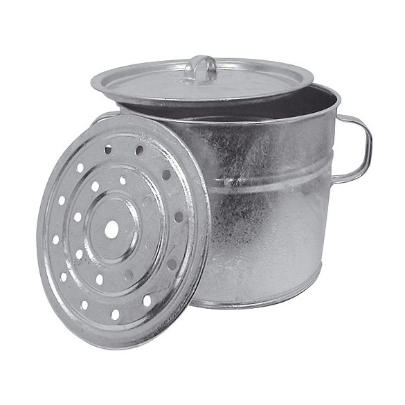 Fazék, Kovotvar, 30 l, 33 cm átmérő, 37 cm magas, cink bevonatú, pároló