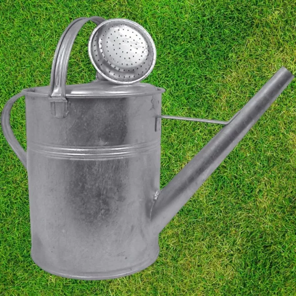 Kerti locsolókanna, Kovotvar KKG, szürke, 5 l, horganyzott, fém, öntözőrózsával